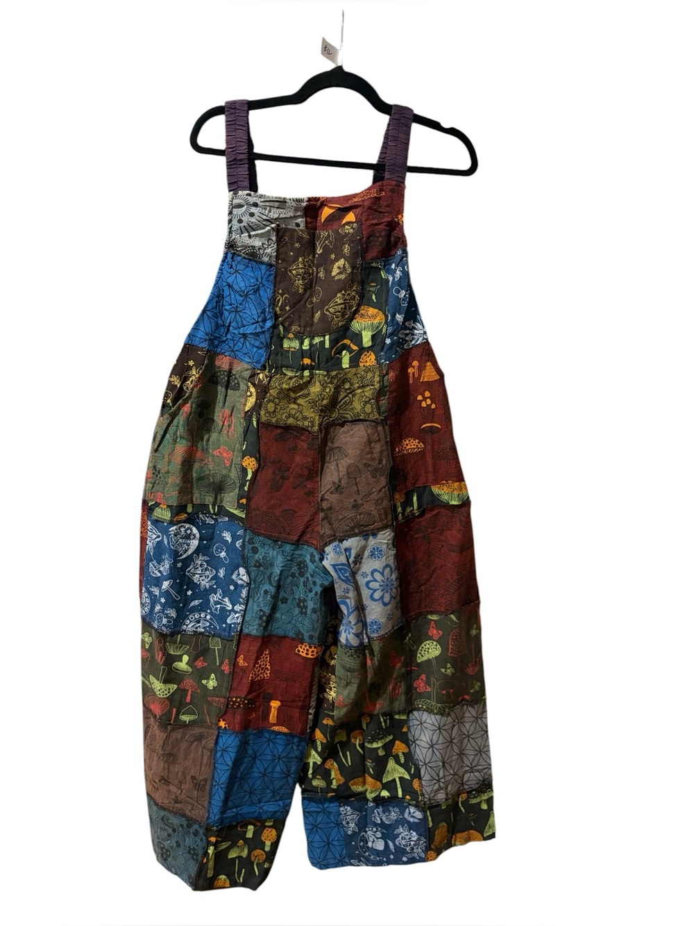 #12 NWT 100% cotton patchwork overalls